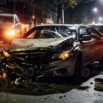 auto-accident-involving-two-cars-on-a-city-street-at-night-insurance-coverage-concept-generative-ai-photo